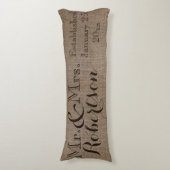 Personalisierter Leinwand-Blick rustikales Seitenschläferkissen (Vorderseite Vertikal)