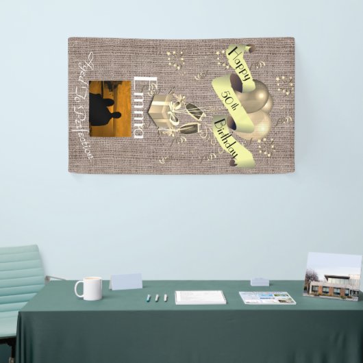 Personalisierter Leinwand-Effekt-glücklicher 50. Banner (Messeveranstaltung)