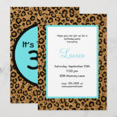Personalisierter Leopard 30. Geburtstag Einladung (Vorne/Hinten)