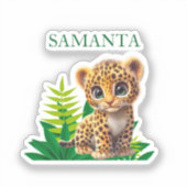 Personalisierter Leopard-Aufkleberbogen Aufkleber (Vorderseite)