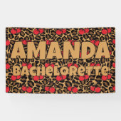 Personalisierter Leopard Cherries Junggeselinnen-A Banner (Horizontal)