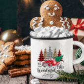 Personalisierter Leopard-Druck karierter Weihnacht Kaffeetasse