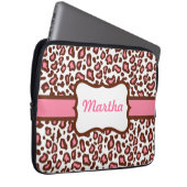 Personalisierter Leopard-Druck-Laptop-Sieb Laptopschutzhülle (Vorne Rechts)