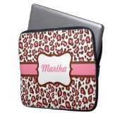 Personalisierter Leopard-Druck-Laptop-Sieb Laptopschutzhülle (Vorderseite Links)