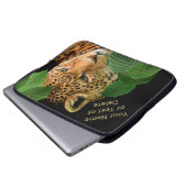 Personalisierter Leopard-Fall mit IHREM TEXT Laptopschutzhülle (Vorne Knopf)