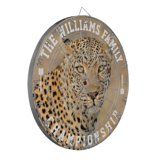 Personalisierter Leopard-Foto für benutzerdefinier Dartscheibe (Vorderseite Links)