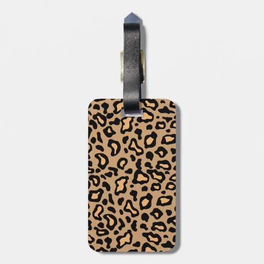 Personalisierter Leopard-Gepäcktag Gepäckanhänger (Rückseite vertikal)
