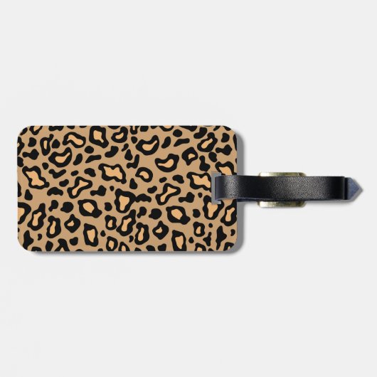 Personalisierter Leopard-Gepäcktag Gepäckanhänger (Rückseite horizontal)