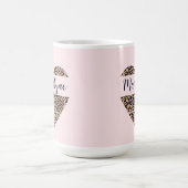 Personalisierter Leopard Heart Pink Tall Kaffee Ta Kaffeetasse (Mittel)