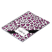 Personalisierter Leopard-lila Schwarz-weißes Notizblock (Linke Seite)