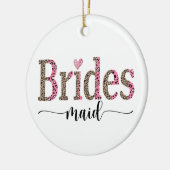 Personalisierter Leopard Print Bridesmaid-Geschenk Keramik Ornament (Links)