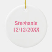 Personalisierter Leopard Print Bridesmaid-Geschenk Keramik Ornament (Hinten)