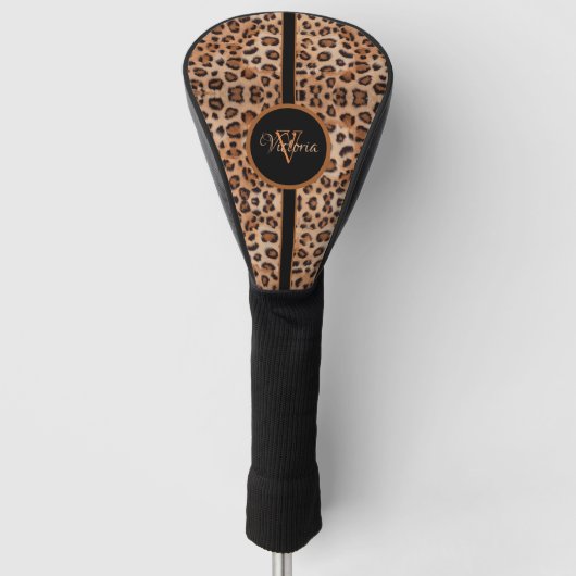 Personalisierter Leopard Print Golf Head Cover Golf Headcover (Vorderseite)