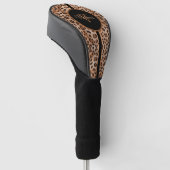 Personalisierter Leopard Print Golf Head Cover Headcover (angewinkelt)