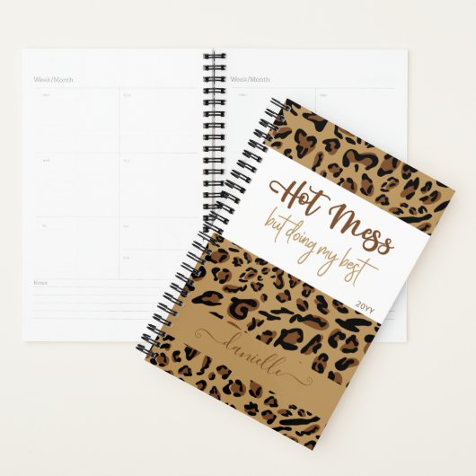 Personalisierter Leopard Print Hot Mess tun mein B Planer (Anzeige)