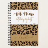 Personalisierter Leopard Print Hot Mess tun mein B Planer (Vorderseite)