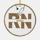Personalisierter Leopard R N Nurse Ornament (Vorne)