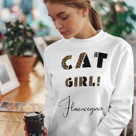 Personalisierter Leopard Stylischer Wilder Katzen Sweatshirt