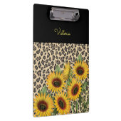 Personalisierter Leopard und Sonnenblumen Klemmbrett (Rechts)