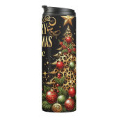 Personalisierter Leopard-Weihnachts-Tumbler-Gesche Thermosbecher (Nach rechts gedreht)