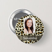 Personalisierter Leoparddruck Button (Vorne & Hinten)