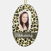 Personalisierter Leoparddruck Keramikornament (Links)