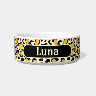 Personalisierter Leoparden-Druck mit dem Namen Ihr Napf
