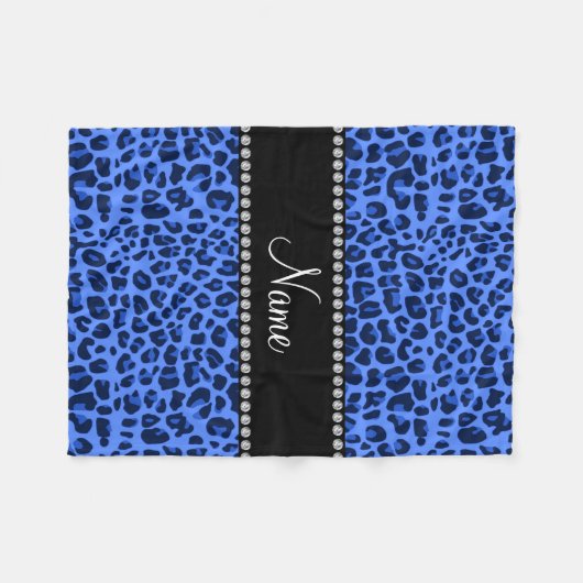 Personalisierter Leopardendruck Fleecedecke (Vorderseite (Horizontal))