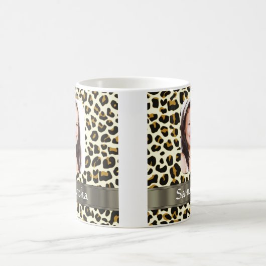 Personalisierter Leopardendruck Kaffeetasse (Mittel)