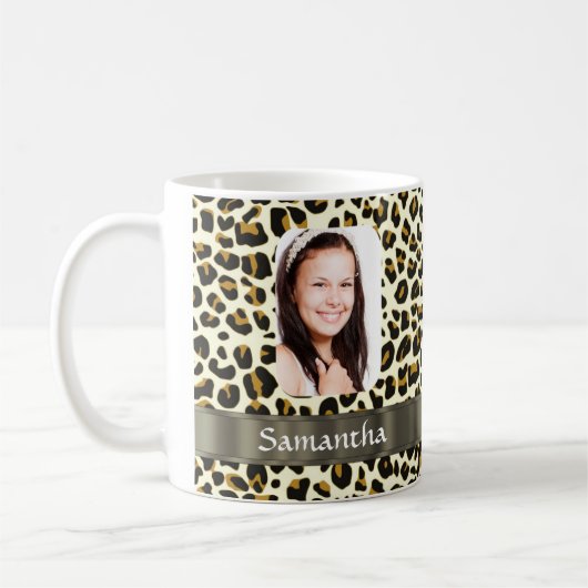 Personalisierter Leopardendruck Kaffeetasse (Links)