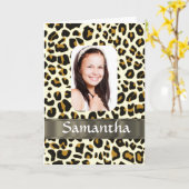 Personalisierter Leopardendruck Karte (Gelbe Blume)