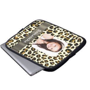 Personalisierter Leopardendruck Laptopschutzhülle