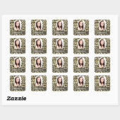 Personalisierter Leopardendruck Quadratischer Aufkleber (Blatt)