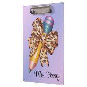 Personalisierter Leopardruckbogen und -stift Klemmbrett (Links)