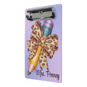 Personalisierter Leopardruckbogen und -stift Mini Klemmbrett (Gewinkelt2)