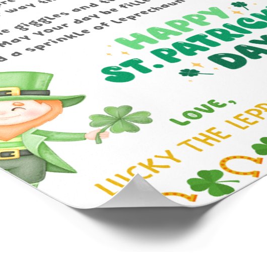 Personalisierter Leprechaun-Brief von St. Patrick Poster (Ecke)