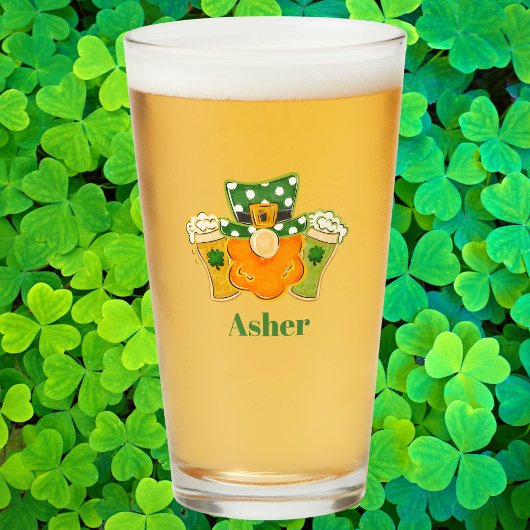 Personalisierter Leprechaun zum St. Patrick's Day Glas