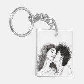 Personalisierter lesbischer Couple-Acrylic Schlüss Schlüsselanhänger (Vorderseite links)