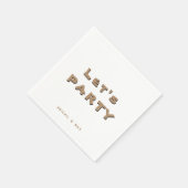Personalisierter Let's Party Gold Cocktail Serviette (Ecke)