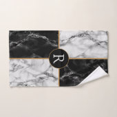 Personalisierter Letter Bath Handtücher Schwarz-we (Handtuch)