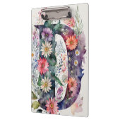 Personalisierter Letter D Floral Watercolor-Lehrer Klemmbrett (Links)