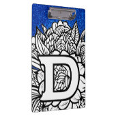 Personalisierter Letter D Glitzer Floral Tattoo Sc Klemmbrett (Rechts)