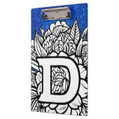 Personalisierter Letter D Glitzer Floral Tattoo Sc Klemmbrett (Links)