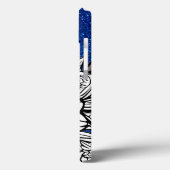 Personalisierter Letter D Glitzer Tattoo-Blume Case-Mate iPhone Hülle (Rückseite / Links)