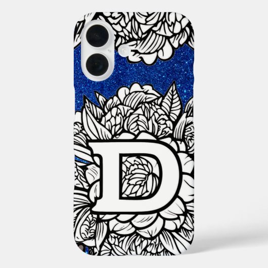 Personalisierter Letter D Imitats Glitzer Tattoo B Case-Mate iPhone Hülle (Rückseite)