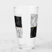Personalisierter Letter Glass Schwarz-weiß Marmor Glas (Links)