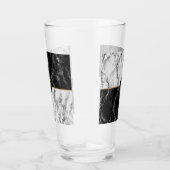 Personalisierter Letter Glass Schwarz-weiß Marmor Glas (Rechts)