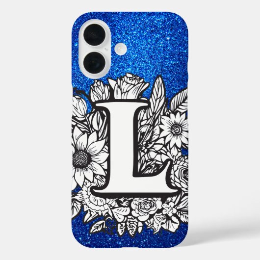 Personalisierter Letter L Eleganter Glitzer Case-Mate iPhone Hülle (Rückseite)