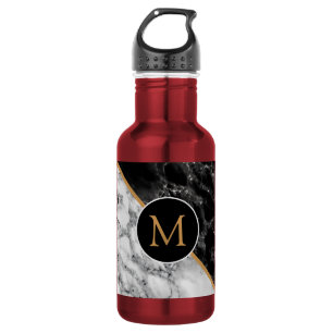 Personalisierter Letter Marmor Design Wasserflasch Edelstahlflasche
