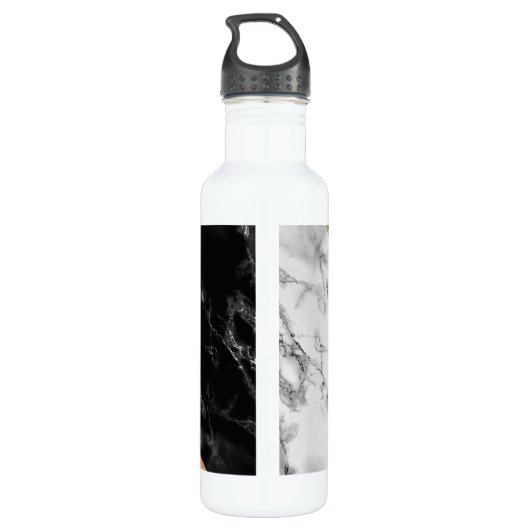 Personalisierter Letter Marmor Design Wasserflasch Edelstahlflasche (Rückseite)